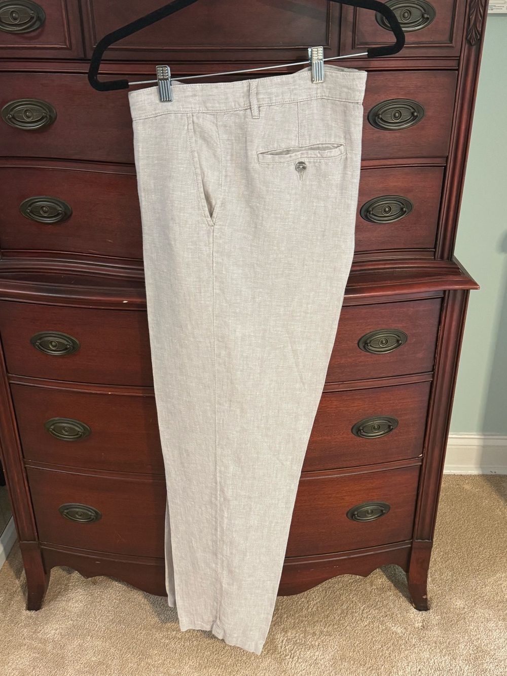 Saks Fifth Avenue Light Beige Linen-Blend Chinos